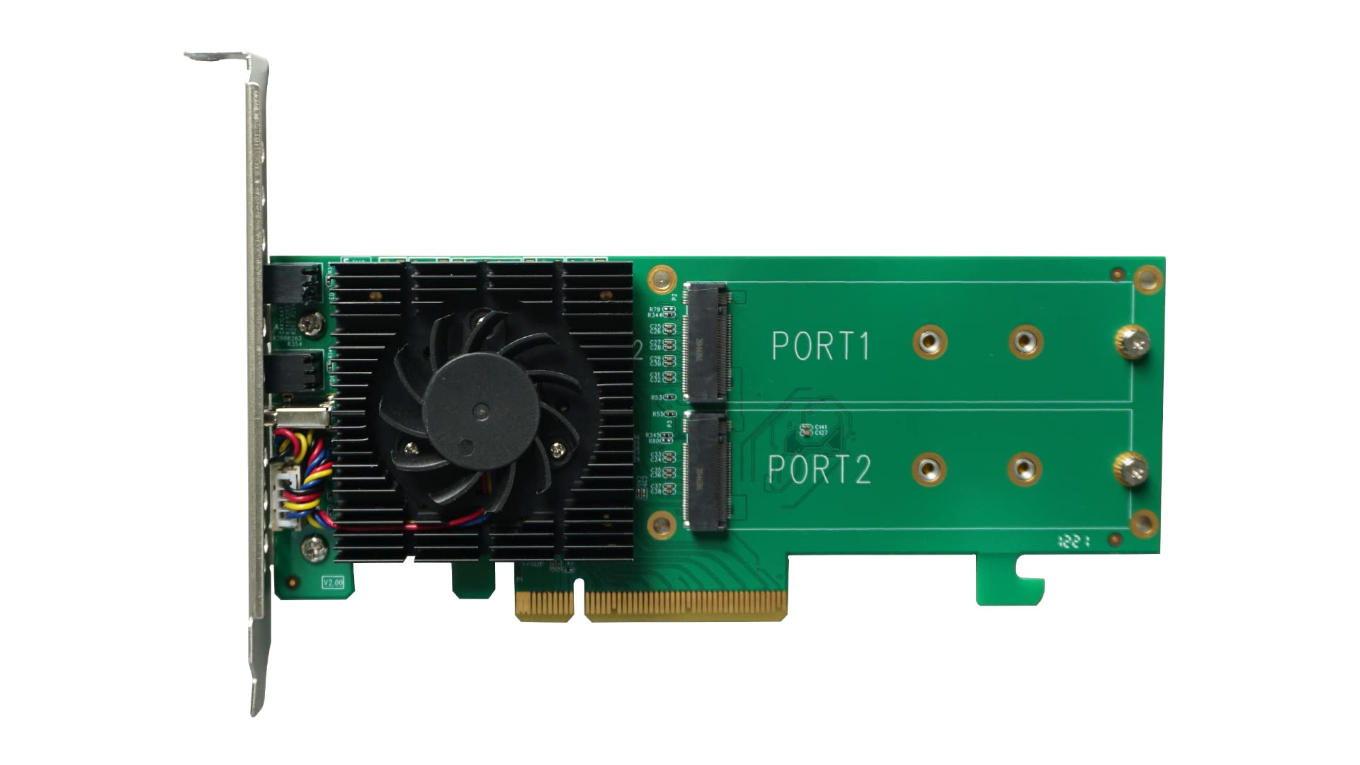 Highpoint Technologies 2 Port M.2 Ssd6202A Nvme Boot Raid Controller For Vmware Esxi & Virtualization Systems, Green